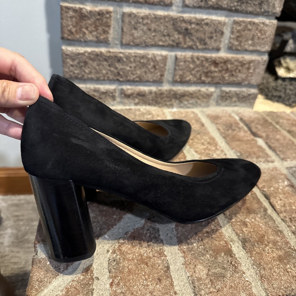 Cole Haan Nella Black Seude Slip On Block Heel  Pumps  Sz8B #0200‎ - Picture 5 of 16